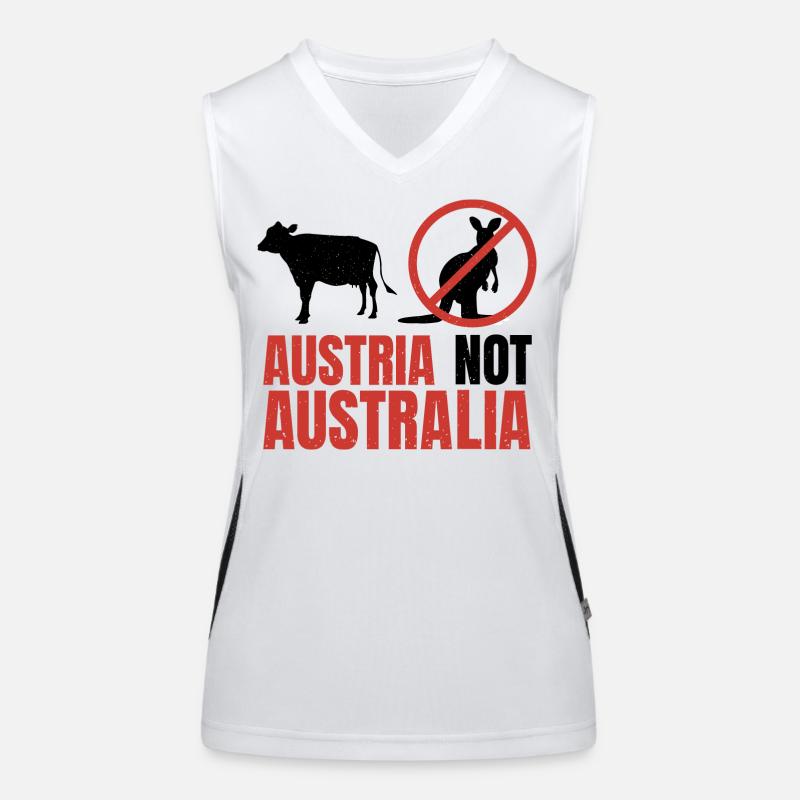 Austria Not Australia Kangaroos Funny Pun Funktionelles Kontrast-Tank Top für Frauen