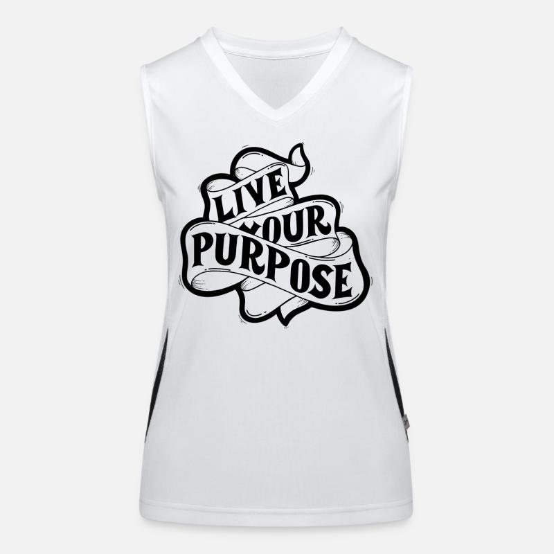 live your purpose - Women's Functional Contrast Tank Top - white/black