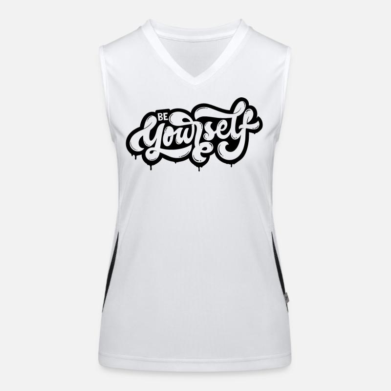 be yourself - Women's Functional Contrast Tank Top - white/black