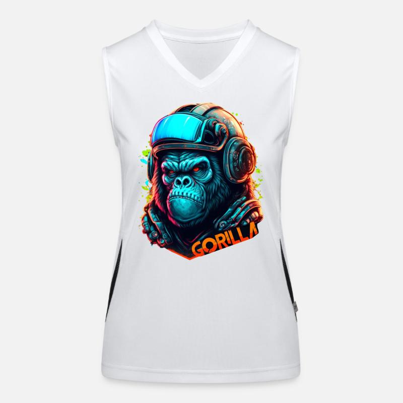 Gorille astronaute néon casque Débardeur respirant contrasté Femme