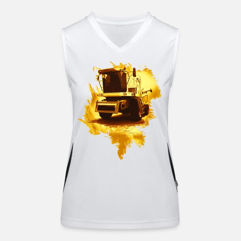 Mähdrescher Gold Funktionelles Kontrast-Tank Top für Frauen