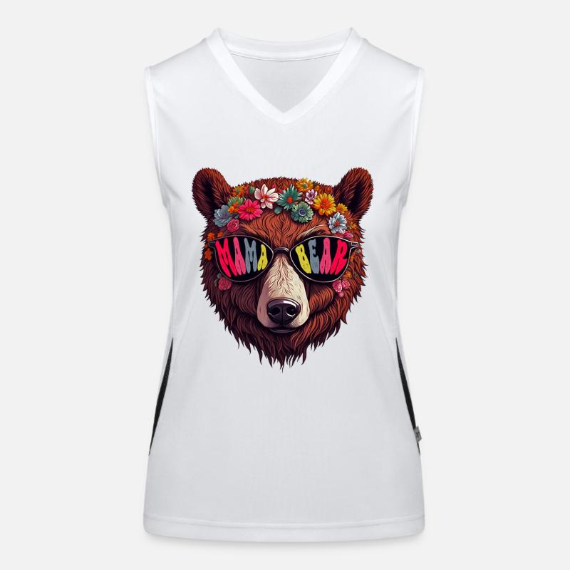 Mamabär Sonnenbrille Groovie Muttertag Blumen Funktionelles Kontrast-Tank Top für Frauen