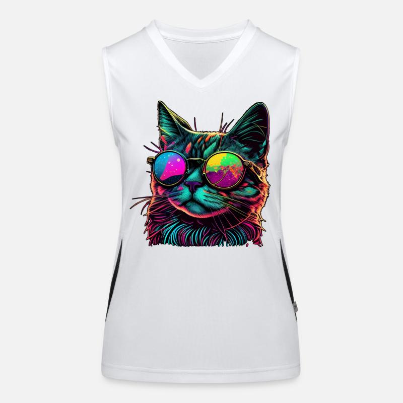 Coole Katze Funktionelles Kontrast-Tank Top für Frauen