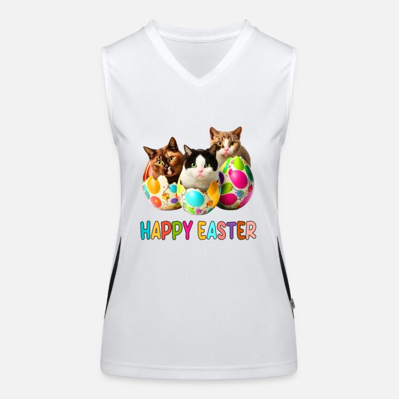 Kittens and Easter Eggs Parade Women's Functional Contrast Tank Top