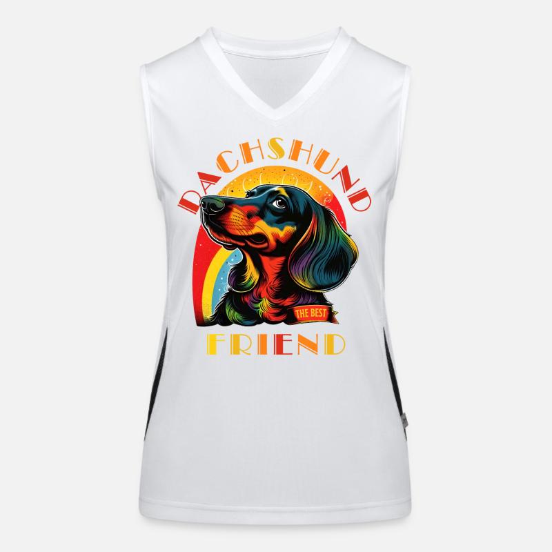 Dackel Der beste Freund Funktionelles Kontrast-Tank Top für Frauen