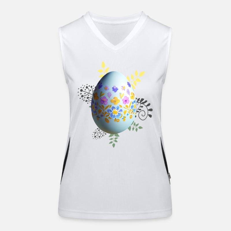 Florales Osterei Funktionelles Kontrast-Tank Top für Frauen