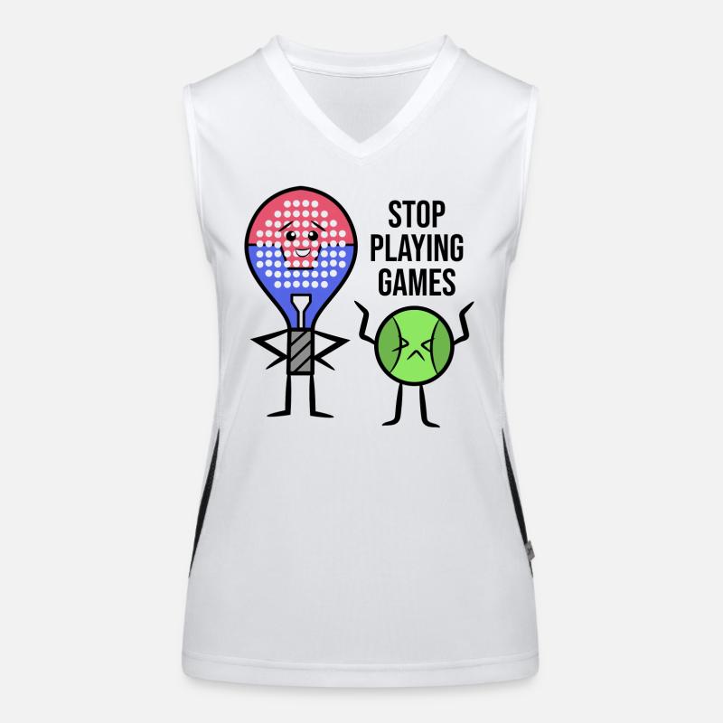 Padel Player Racket Statement Balls Padel Game Women's Functional Contrast Tank Top