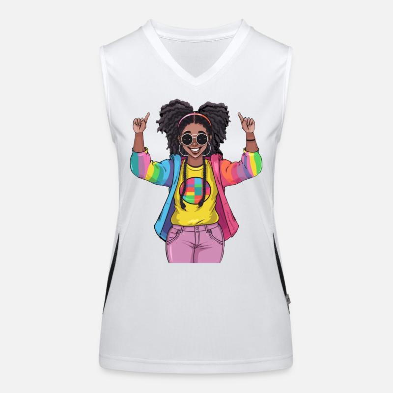Bunte Regenbogen Freundschaftsdesign Funktionelles Kontrast-Tank Top für Frauen