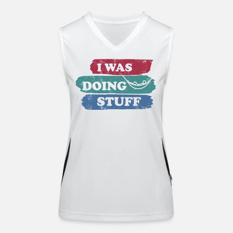 I was doing stuff - Hängematte vintage Funktionelles Kontrast-Tank Top für Frauen