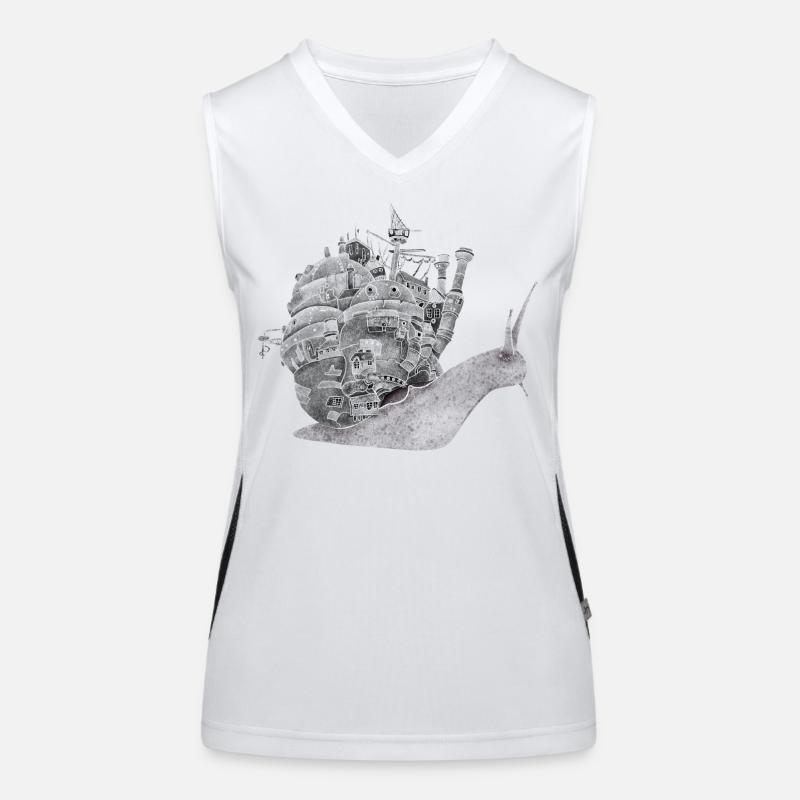 Snail with Moving Castle Women's Functional Contrast Tank Top