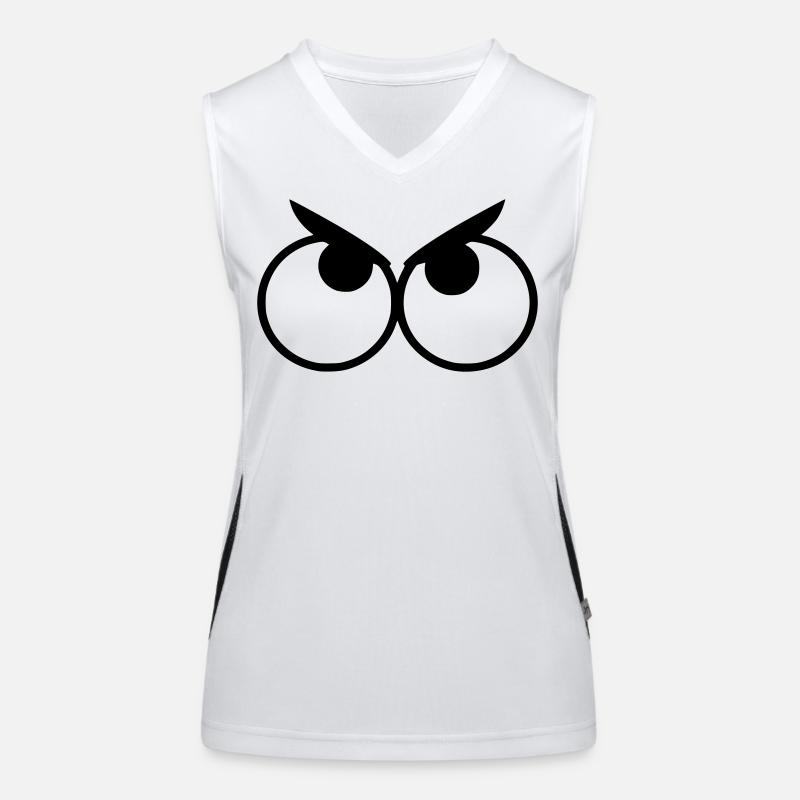 Angry looking eyes with eyebrows # Women's Functional Contrast Tank Top