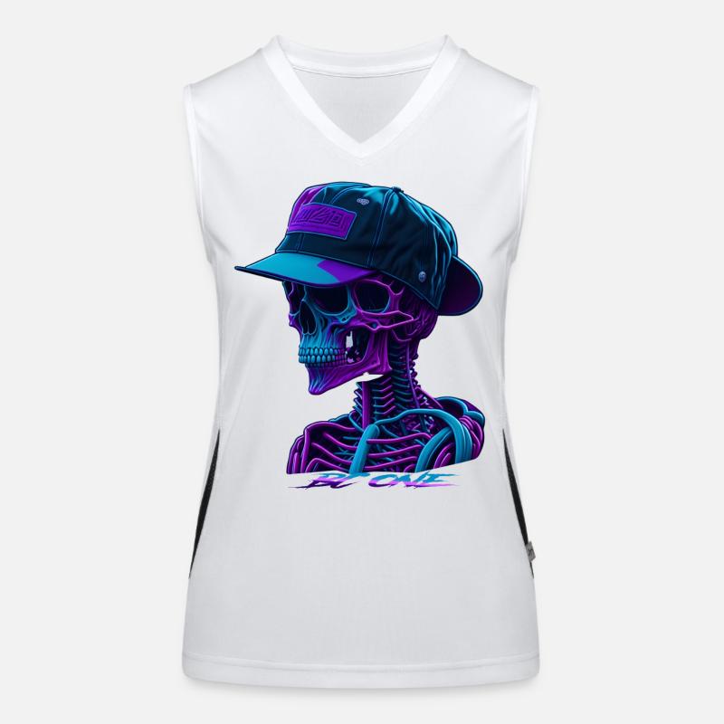Skelett mit Kappe Funktionelles Kontrast-Tank Top für Frauen