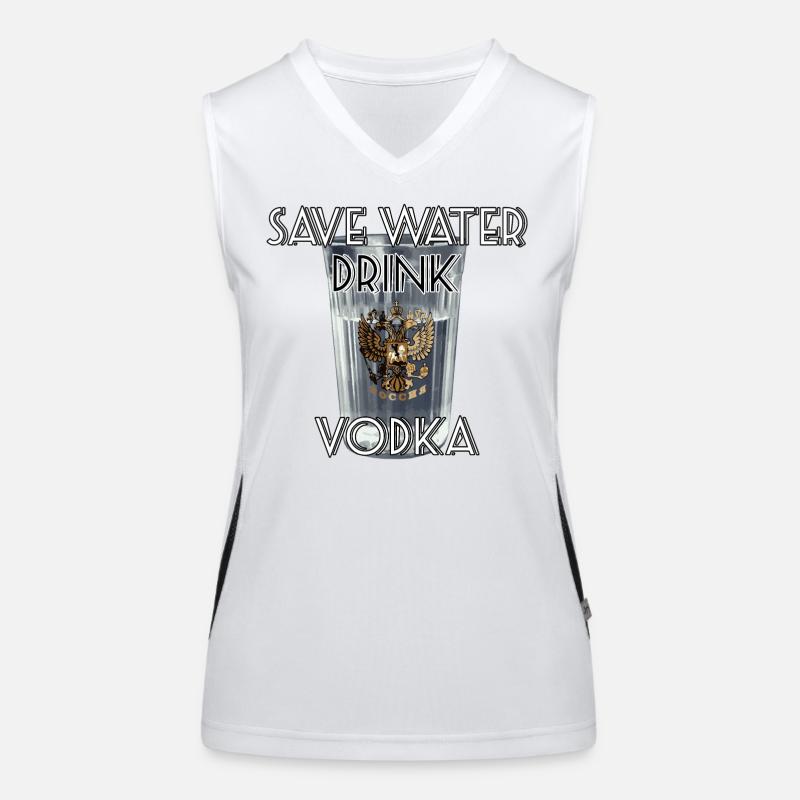 Save Water Drink Vodka Cadeau Débardeur respirant contrasté Femme