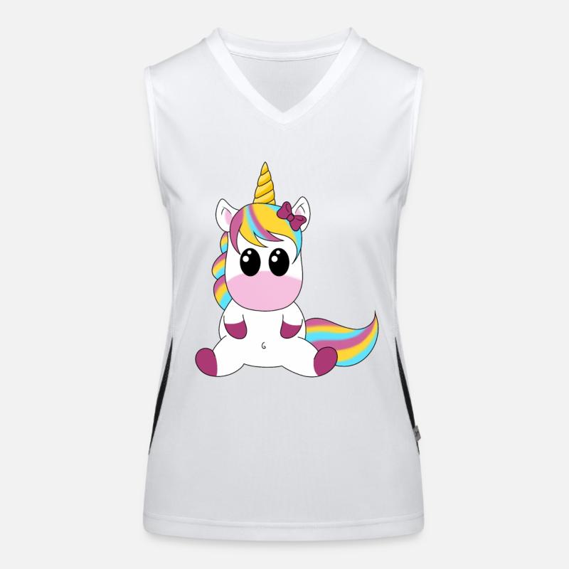 Einhorn Regenbogen Kuschelmotiv Funktionelles Kontrast-Tank Top für Frauen