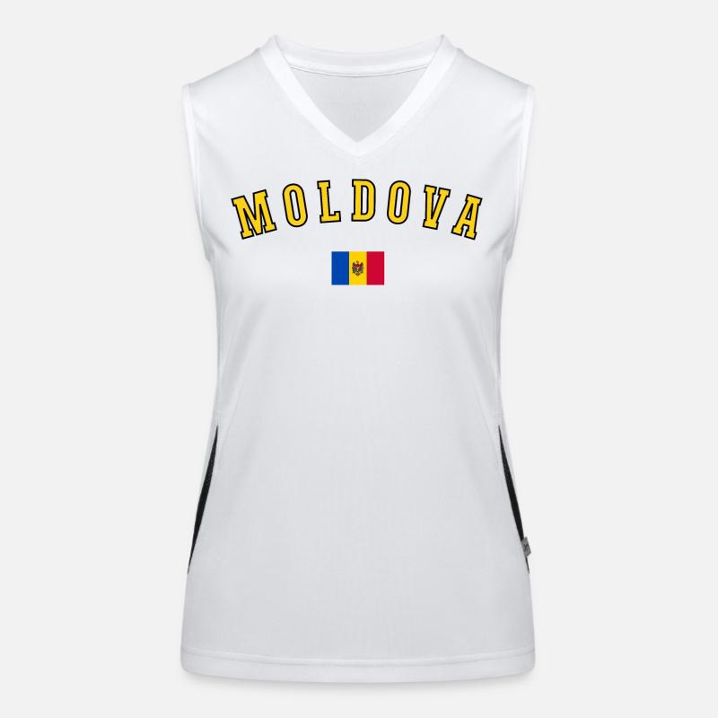 Drapeau de la Moldavie Débardeur respirant contrasté Femme