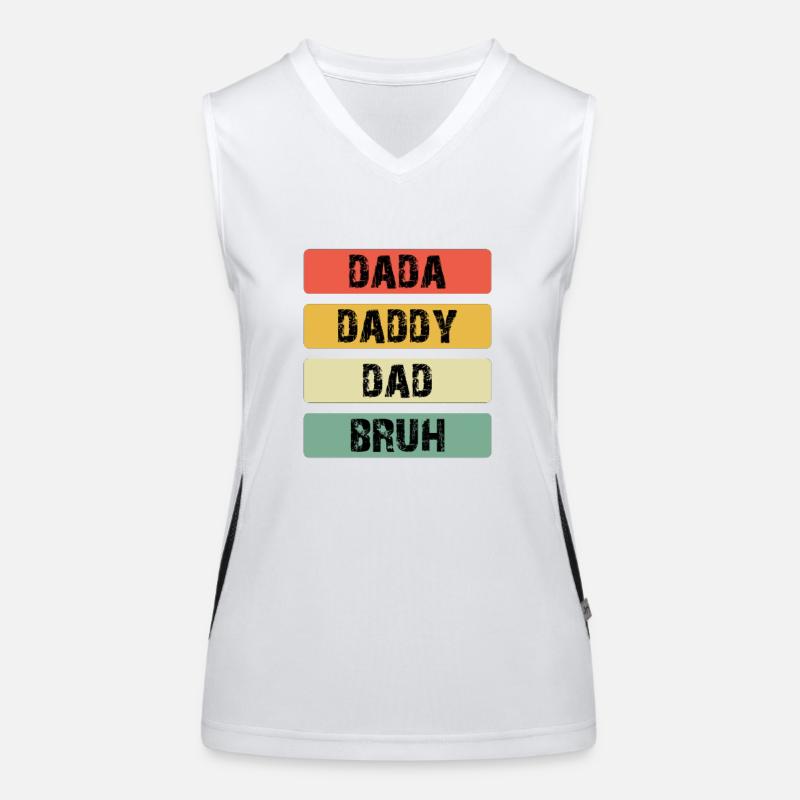 Dada Daddy Dad Bruh Barres de couleur Débardeur respirant contrasté Femme