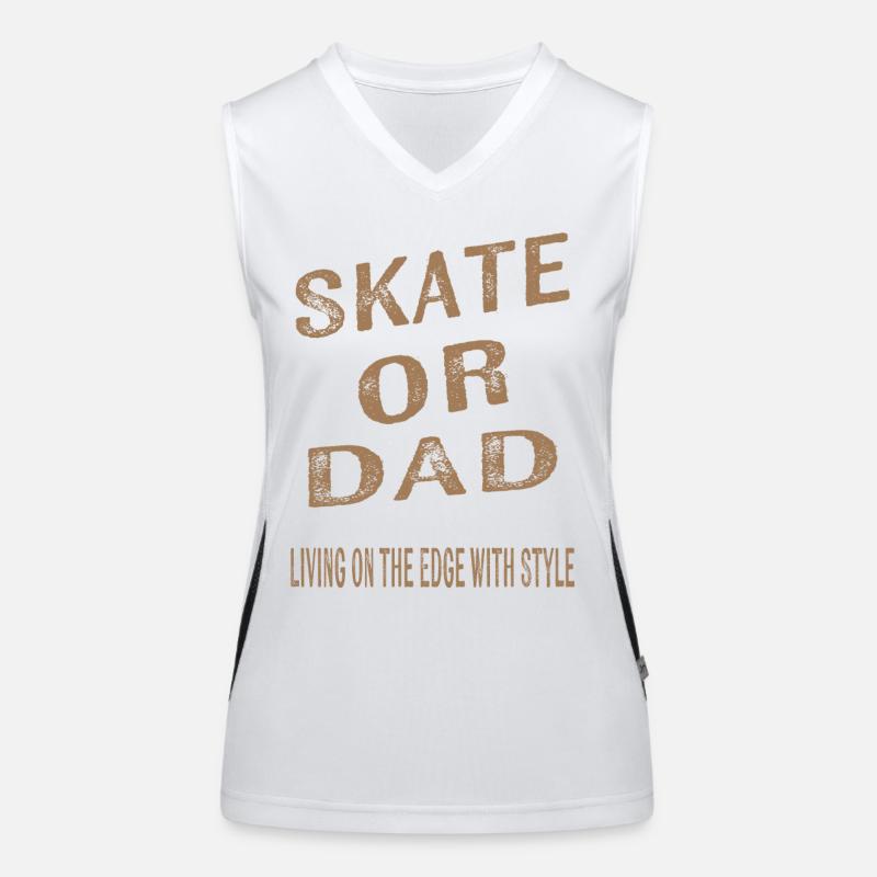 Skater Dad Unique gift idea for dad Women's Functional Contrast Tank Top