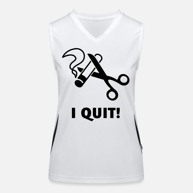 I Quit! (Ex-Smoker / Stop Smoking / Black) Women's Functional Contrast Tank Top