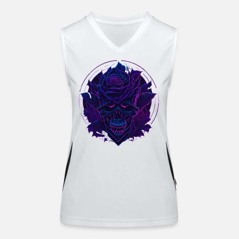 Neon Rosen Schädel EDM Funktionelles Kontrast-Tank Top für Frauen