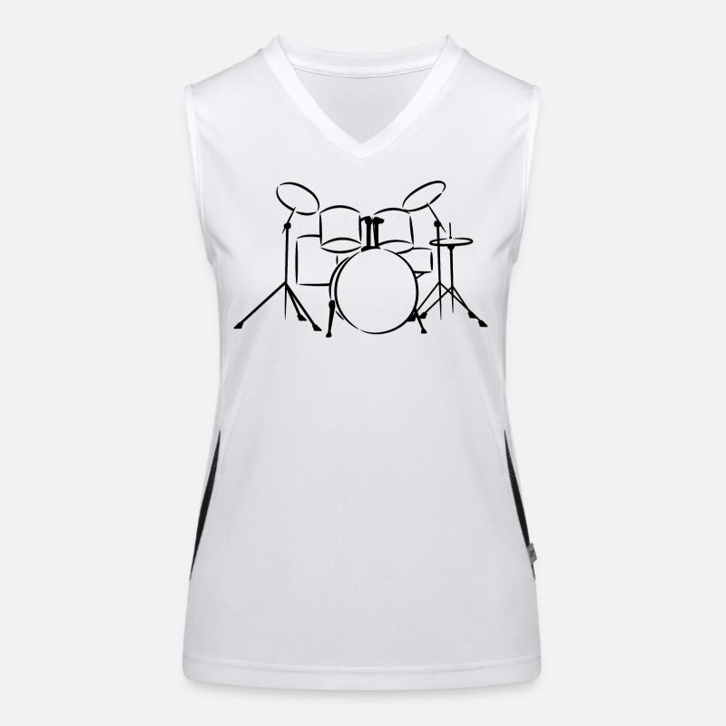 Drum Sketch Women's Functional Contrast Tank Top