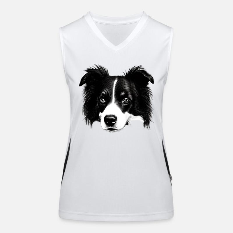 Border Collie Irish Herding Dog Women's Functional Contrast Tank Top