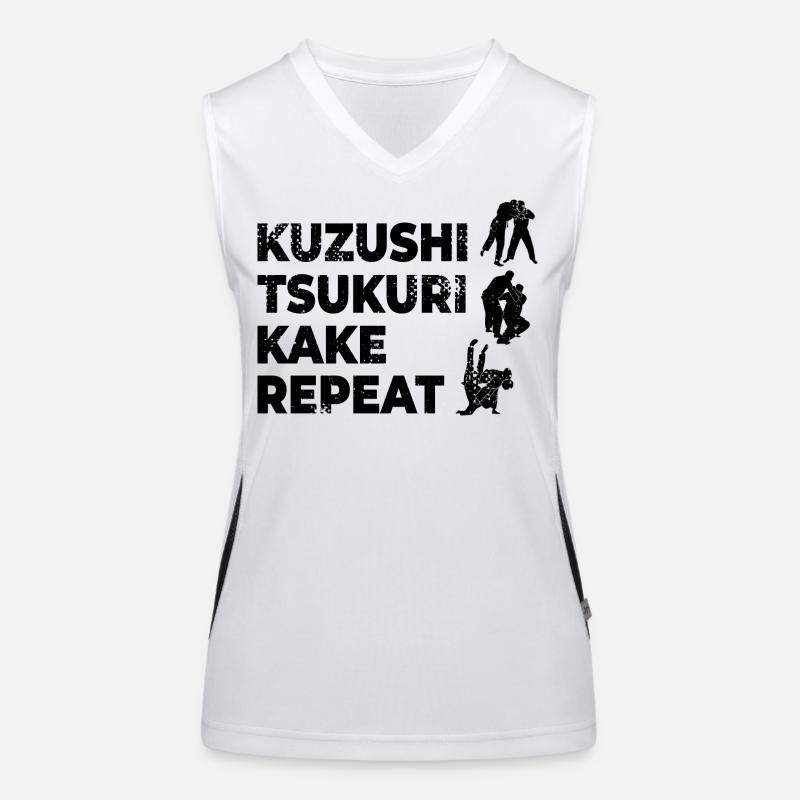 Judo Spruch Funktionelles Kontrast-Tank Top für Frauen