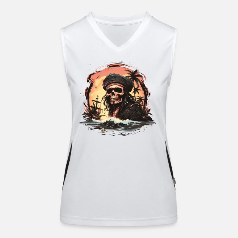 Pirate du crâne Débardeur respirant contrasté Femme