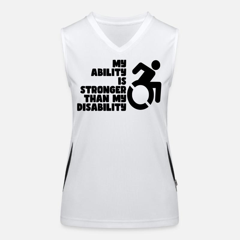 Mes capacités sont plus fortes que mon handicap # Débardeur respirant contrasté Femme