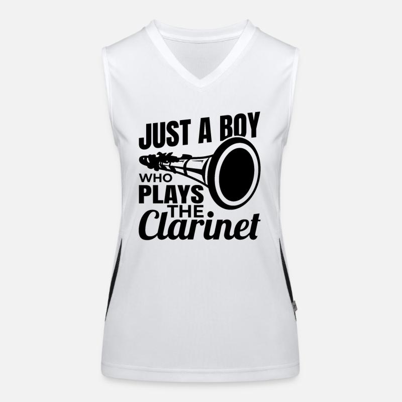 Nur ein Junge der Klarinette spielt Funktionelles Kontrast-Tank Top für Frauen