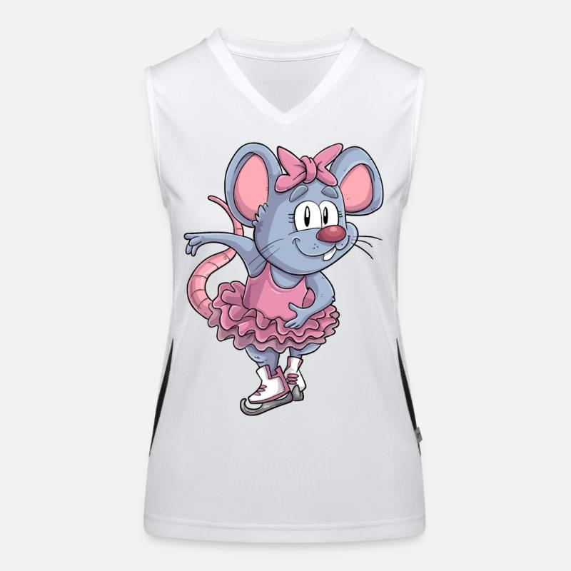 Schlittschuh Maus / Eiskunstlauf Mäuschen Funktionelles Kontrast-Tank Top für Frauen
