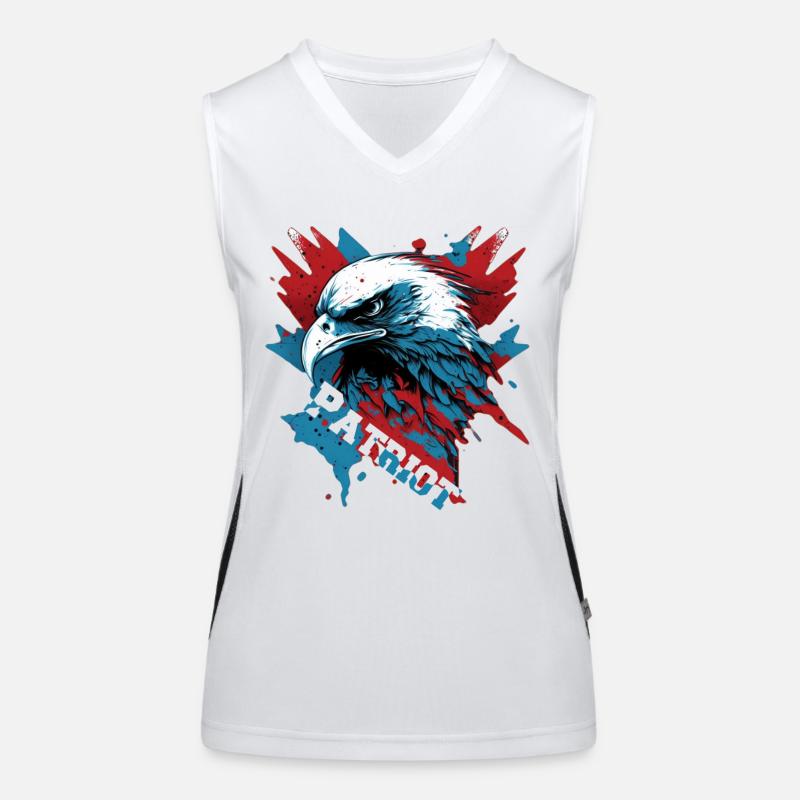 Patriotic eagle with lettering Women's Functional Contrast Tank Top