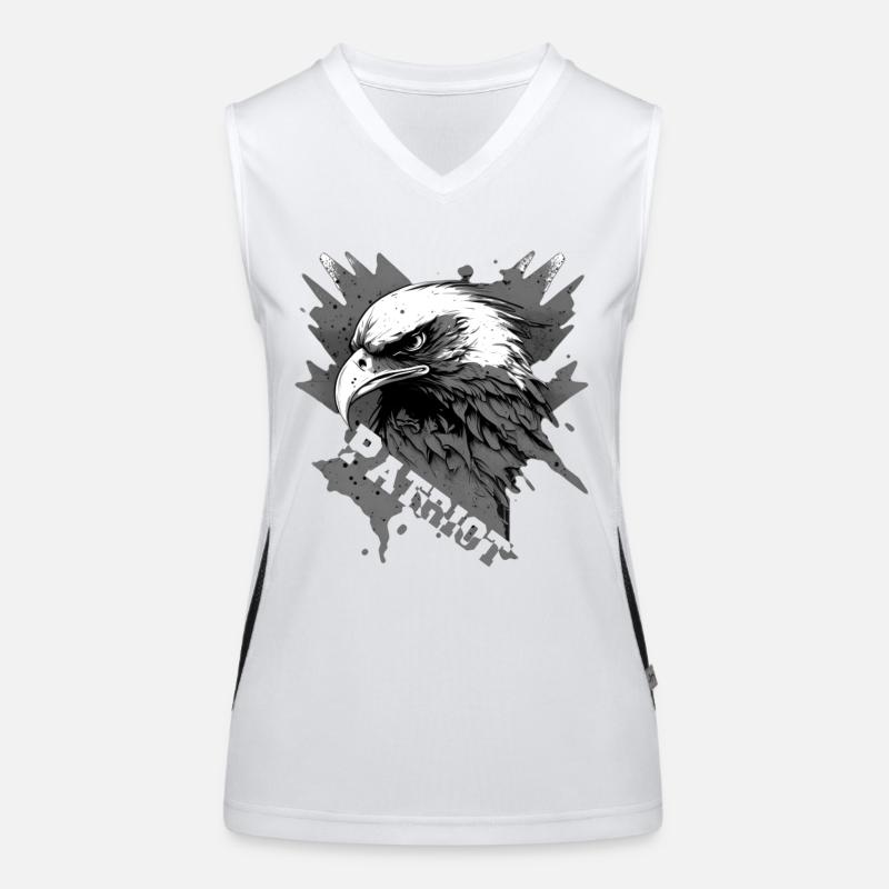 Patriotic eagle with lettering Women's Functional Contrast Tank Top