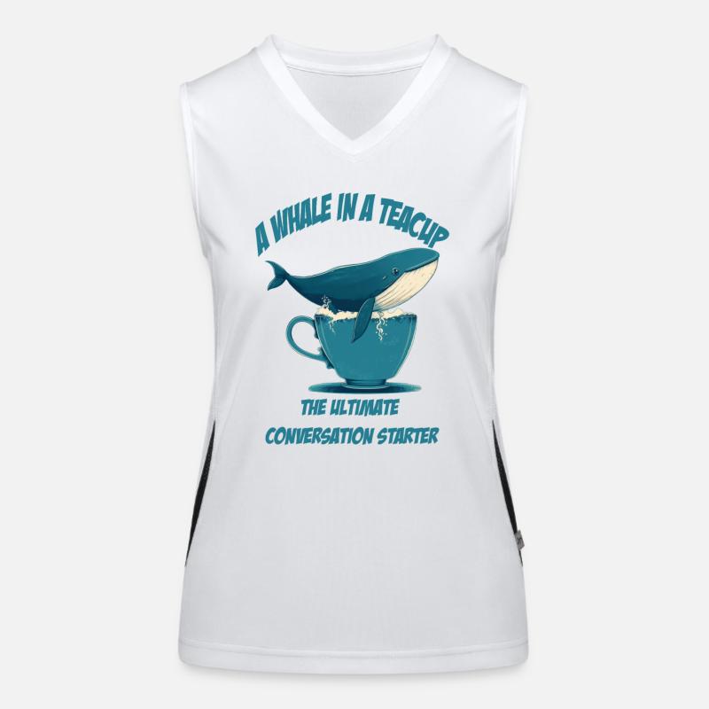 Baleine dans une tasse de thé démarreur de conversation Débardeur respirant contrasté Femme