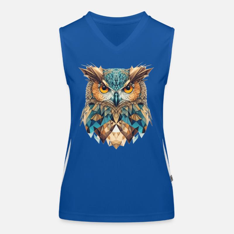Geometrischer Eulenkopf Funktionelles Kontrast-Tank Top für Frauen