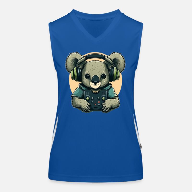 Koalabär mit Walkman Funktionelles Kontrast-Tank Top für Frauen