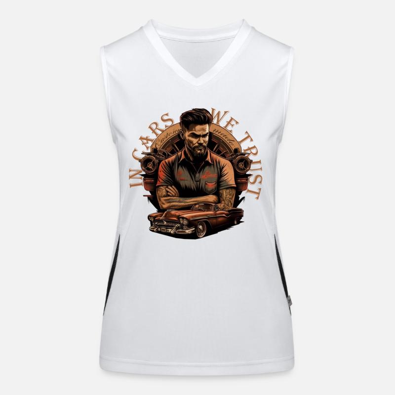 Oldtimer with lettering Women's Functional Contrast Tank Top