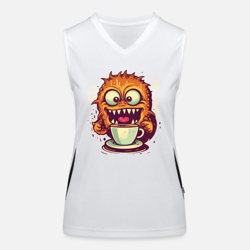 Coffee monster - Women's Functional Contrast Tank Top - white/black