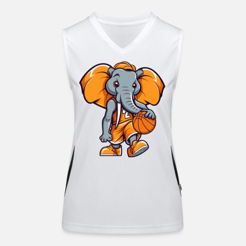 Basketball Player Elephant Women's Functional Contrast Tank Top