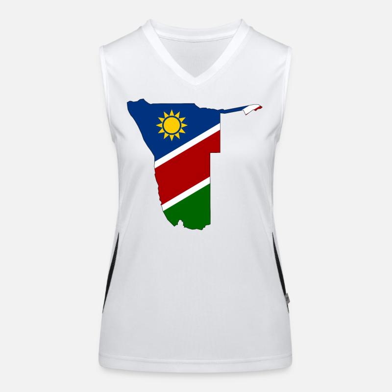 Namibia flag map Women's Functional Contrast Tank Top