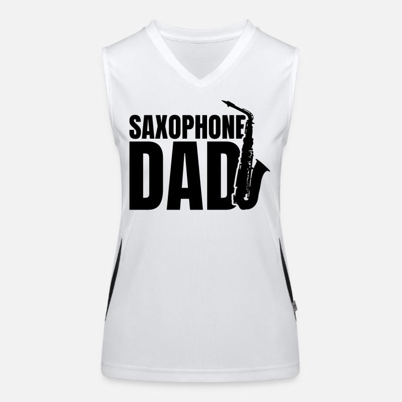 Saxophon Papa Funktionelles Kontrast-Tank Top für Frauen