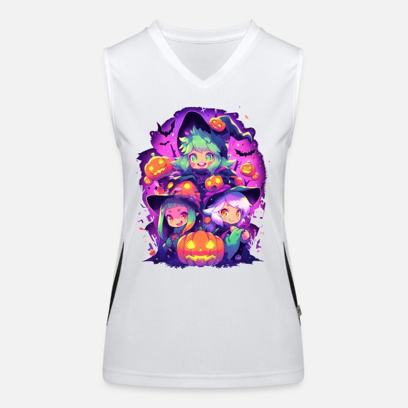 Anime Kawaii Chibi Hexen Hallloween Geschenk Funktionelles Kontrast-Tank Top für Frauen