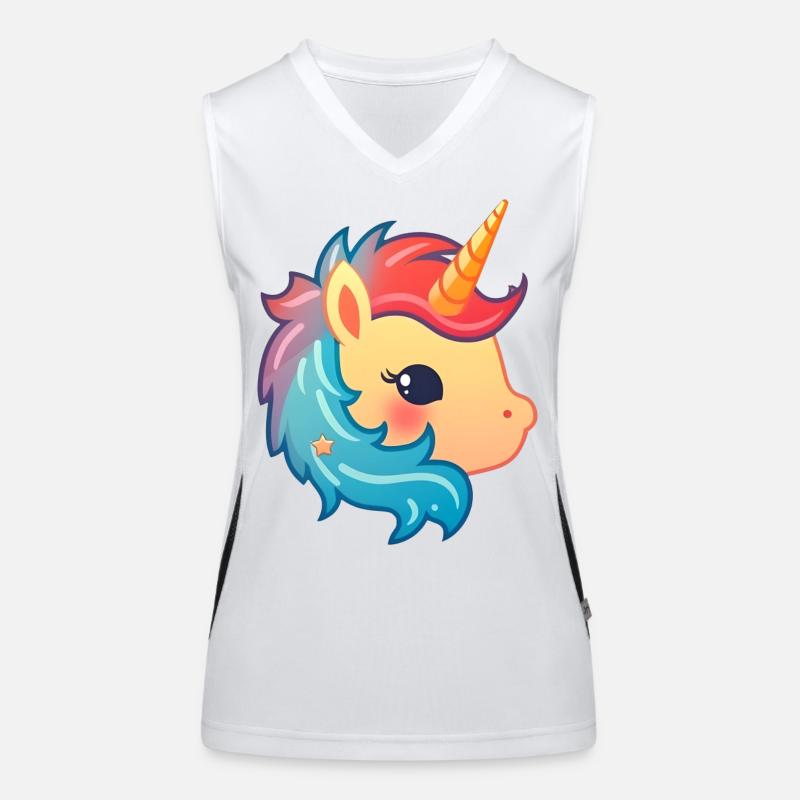 Licorne mignonne | Conception de licorne | Illustration Débardeur respirant contrasté Femme