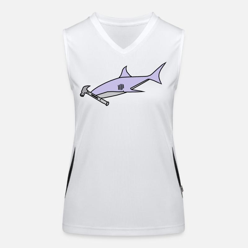 Hammerkopf-Hai Funktionelles Kontrast-Tank Top für Frauen