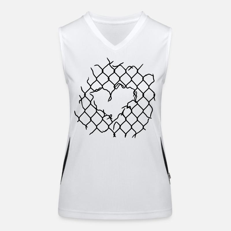 Maschendraht Herz Funktionelles Kontrast-Tank Top für Frauen