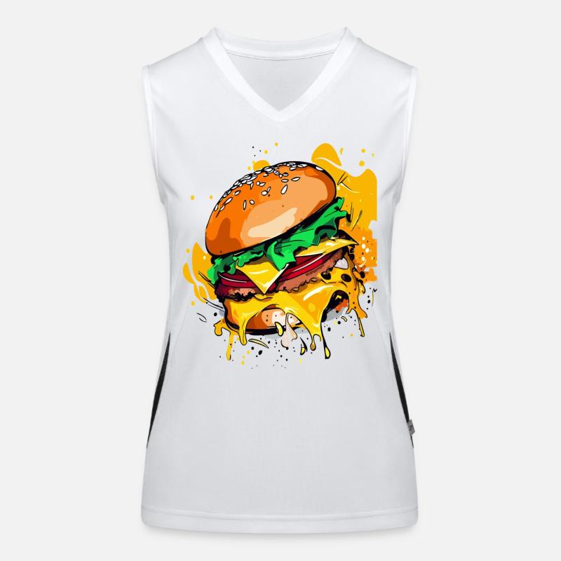 Burger au fromage supplémentaire Cheeseburge Débardeur respirant contrasté Femme