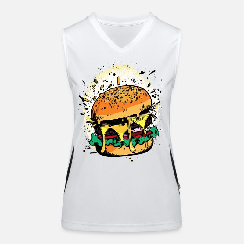 Cheeseburger Comic Burger Débardeur respirant contrasté Femme