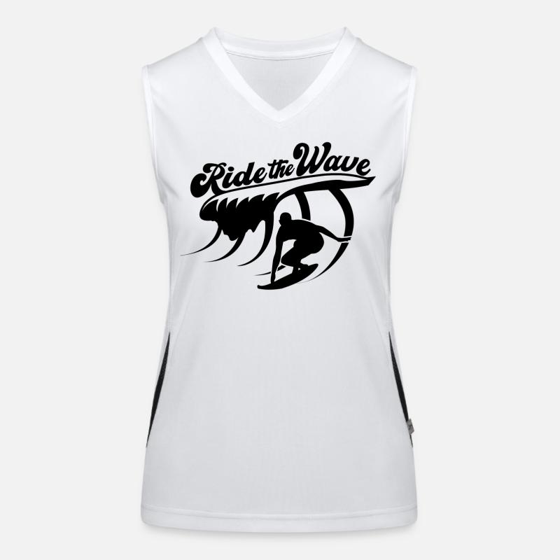 Ride the Wave surfen am Meer Funktionelles Kontrast-Tank Top für Frauen