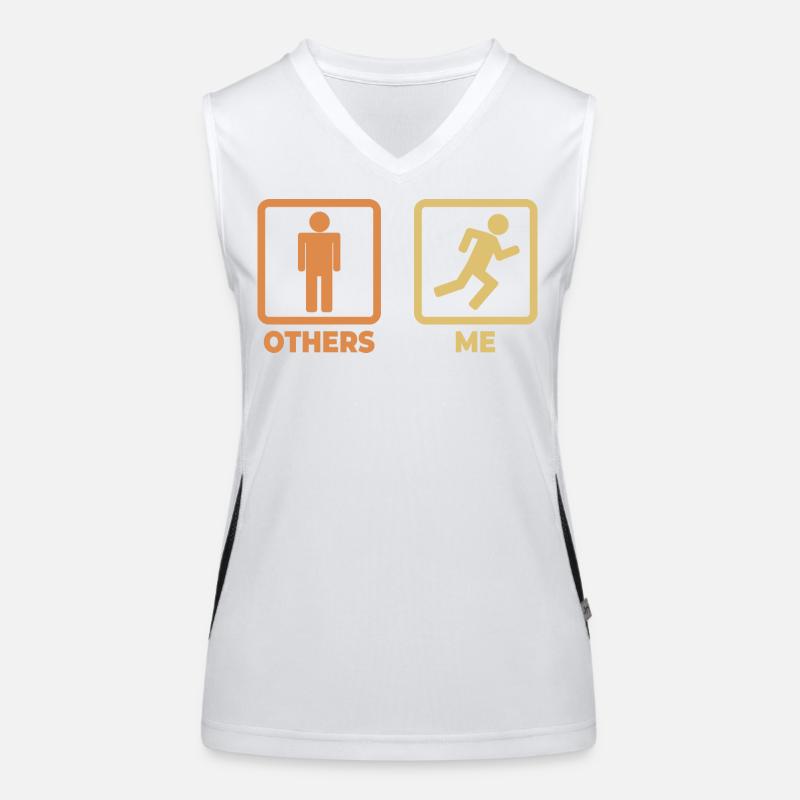Runner stick figures Women's Functional Contrast Tank Top