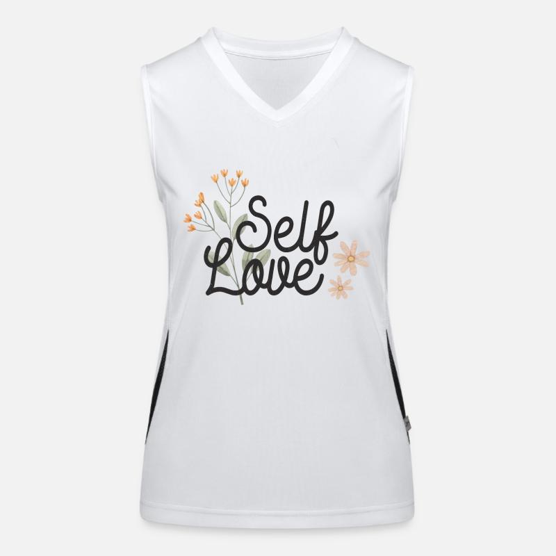 Self Love - Women's Functional Contrast Tank Top - white/black