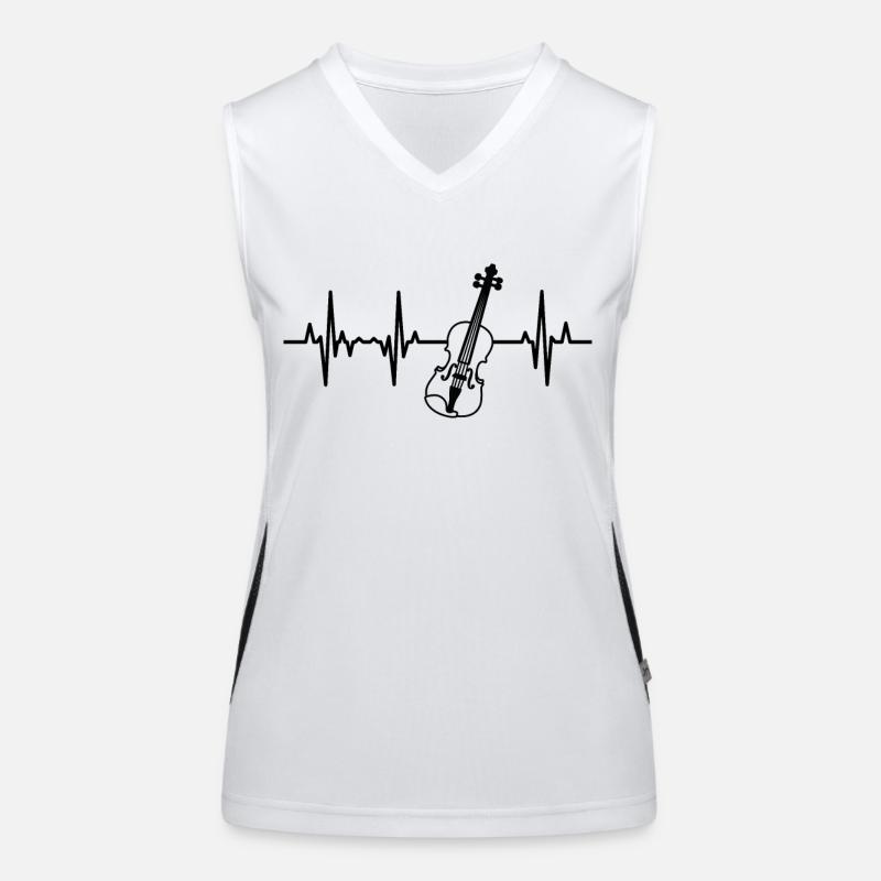Violon ECG Palpitations cardiaques Débardeur respirant contrasté Femme